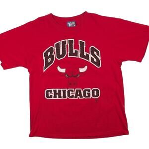 Vintage Chicago Bulls 90s NBA Basketball Jordan Lee Sport Nutmeg Red Shirt XL